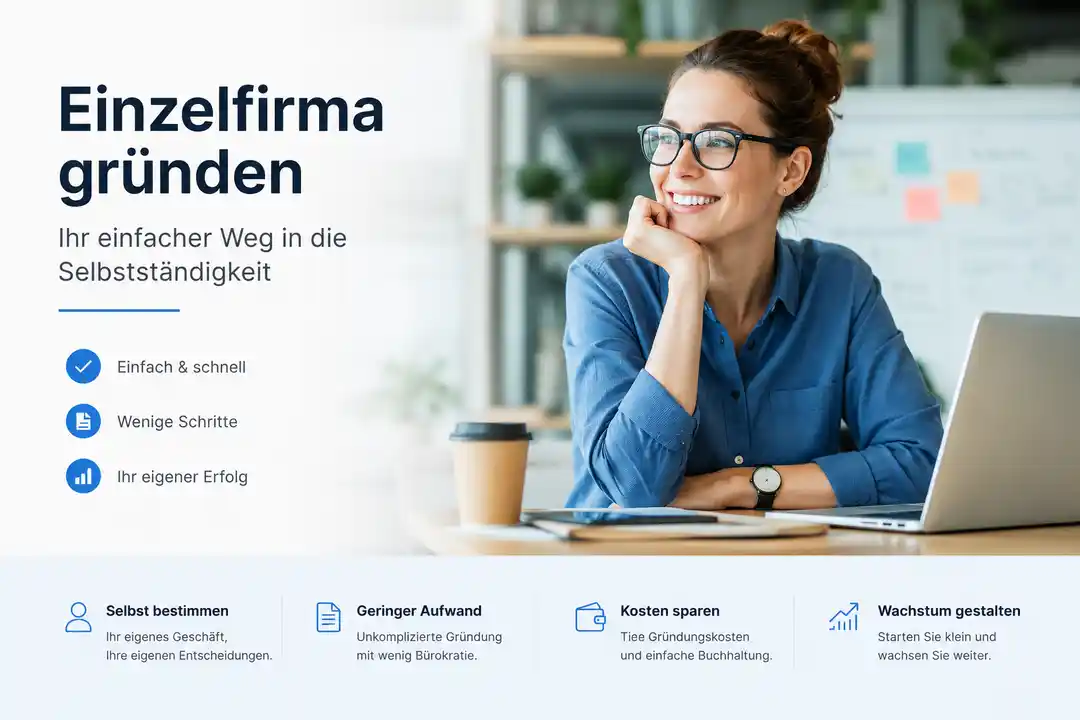 Frau plant die Gründung einer Einzelfirma in der Schweiz