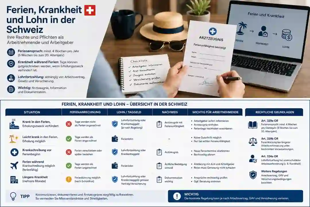 Ferien, Krankheit und Lohn in der Schweiz: Was gilt?