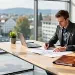 Fotorealistisches Meeting im modernen Schweizer Büro